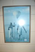 Hot Air Balloon over the Serengeti, framed and glazed