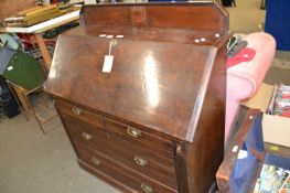 Late Victorian bureau with four drawer base, 106cm wide