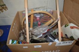 Quantity of mixed needlework supplies to include sewing frames, threads, canvases etc