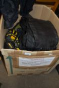 Quantity of leather motorbike clothing to include jacket, trousers, gloves etc