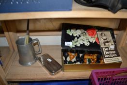 Mixed Lot to include chess set, pewter mug, fan etc