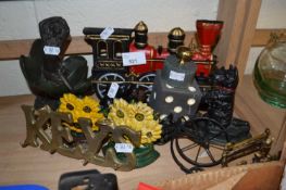Mixed Lot to include cast train door stop, paperweights, key holders etc