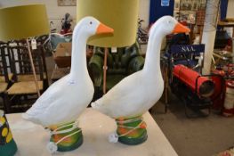 Pair of plastic light up geese