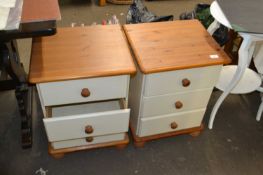 Pair of three-drawer bedside chests