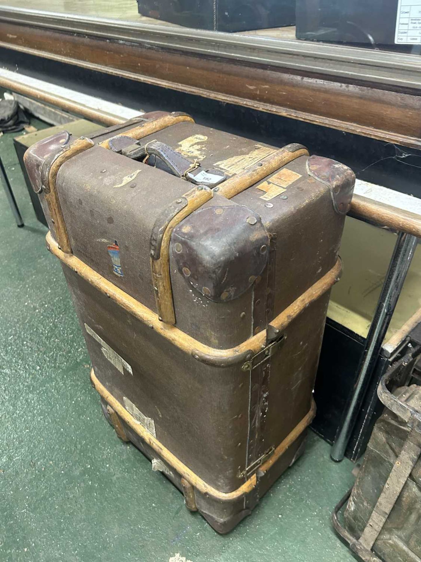 Vintage wooden bound trunk