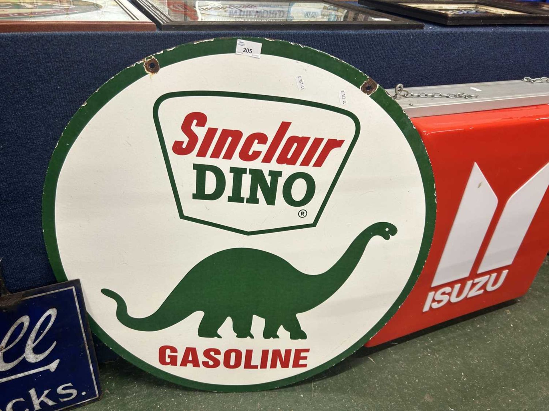 Enamel sign 'Sinclair Dino Gasoline'