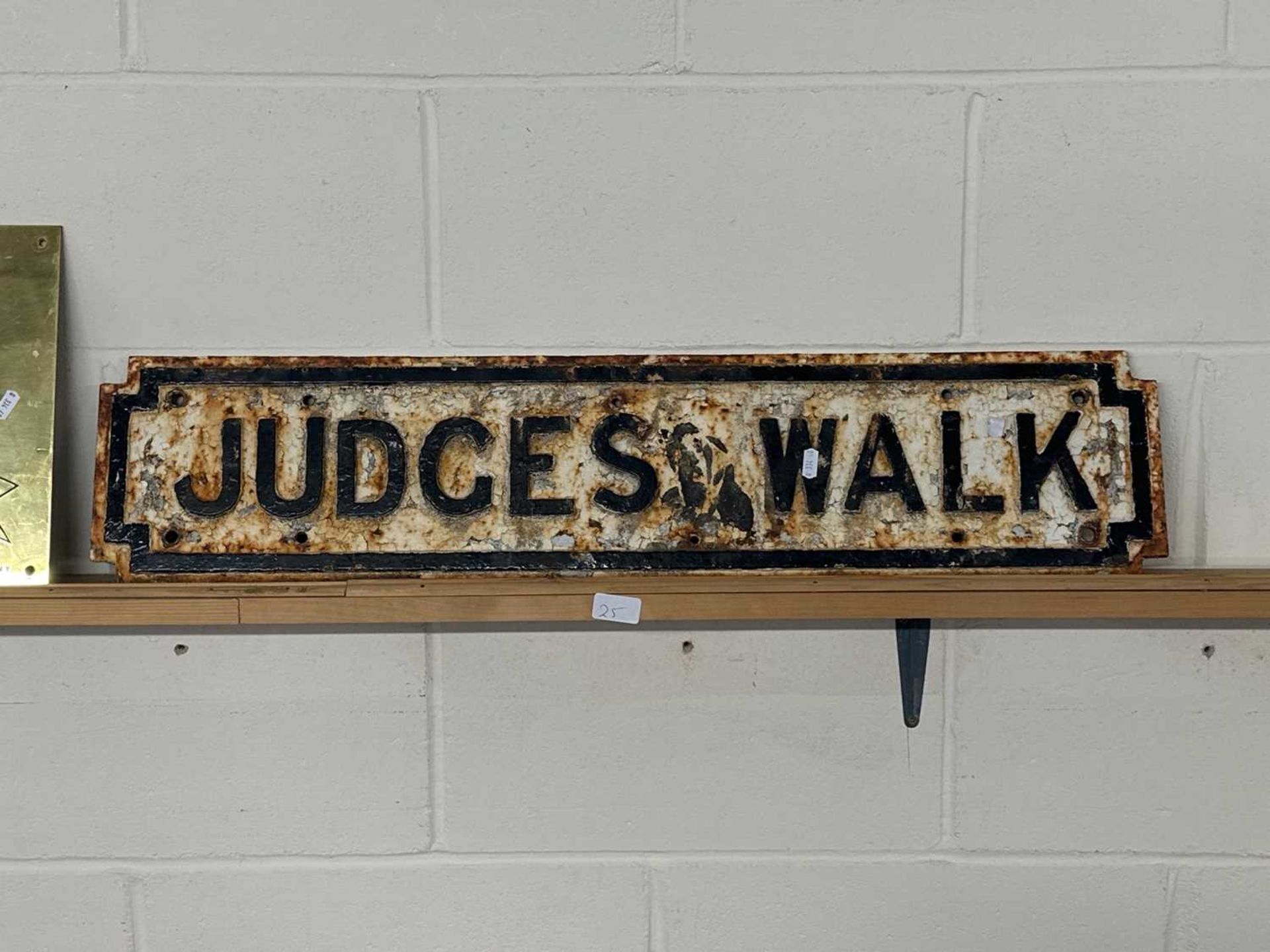 Vintage cast road sign "Judges Walk"