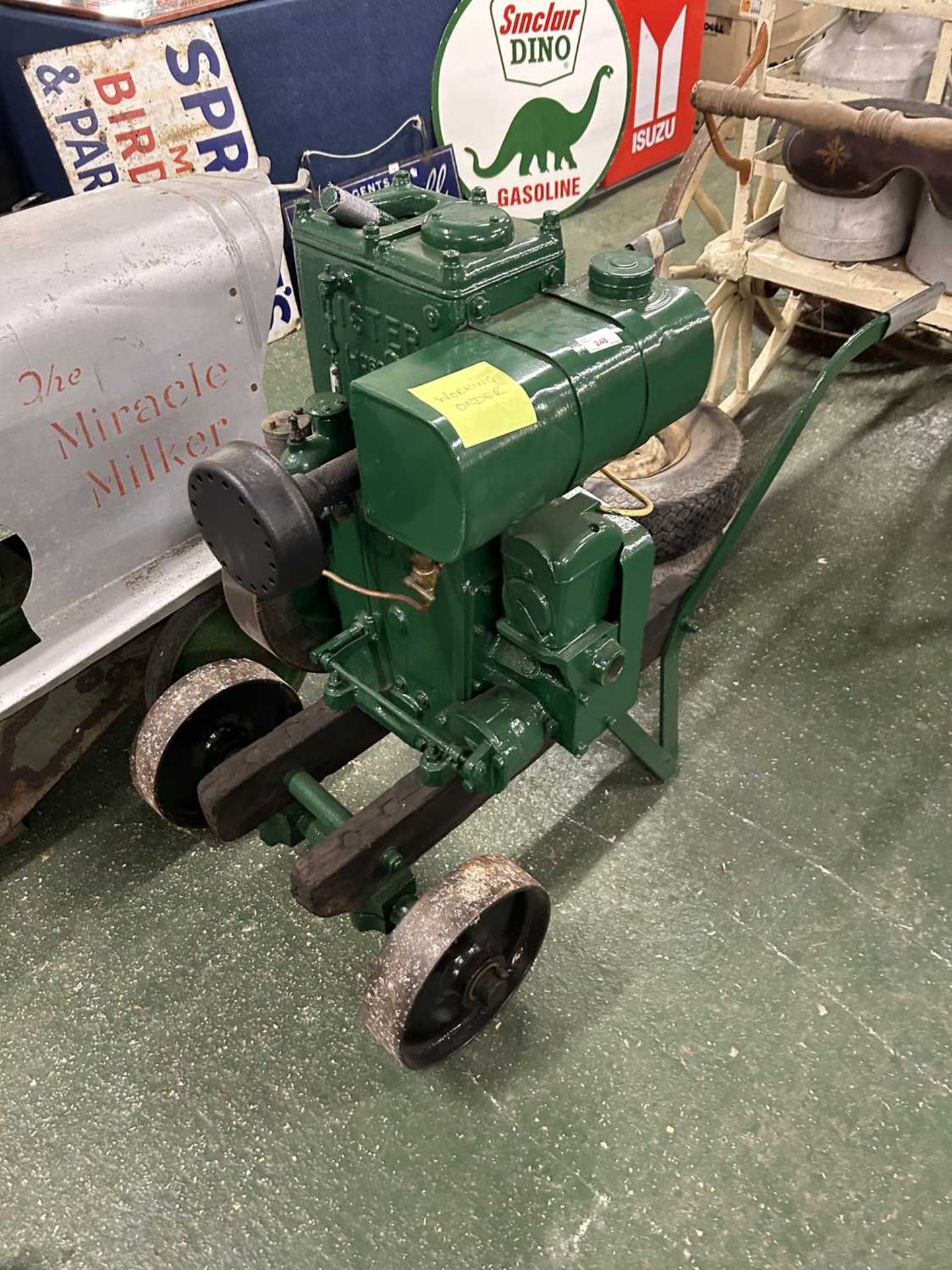 Lister D602 stationary engine with two-handled trolley