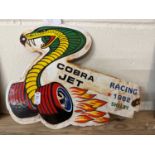 Reproduction enamel/metal sign for "Cobra Jet Racing"