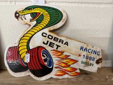 Reproduction enamel/metal sign for "Cobra Jet Racing"