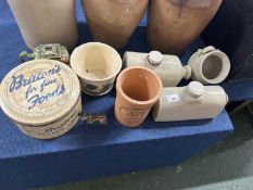 Mixed Lot: various stoneware hot water bottles, wine cooler, vintage tin etc