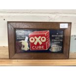 A framed vintage Oxo sign "Oxo Makes All Meat Dishes" etc