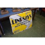 Vintage enamel sign marked 'Lindsays Paddington IronWorks Ltd, est 1855', 91cm wide