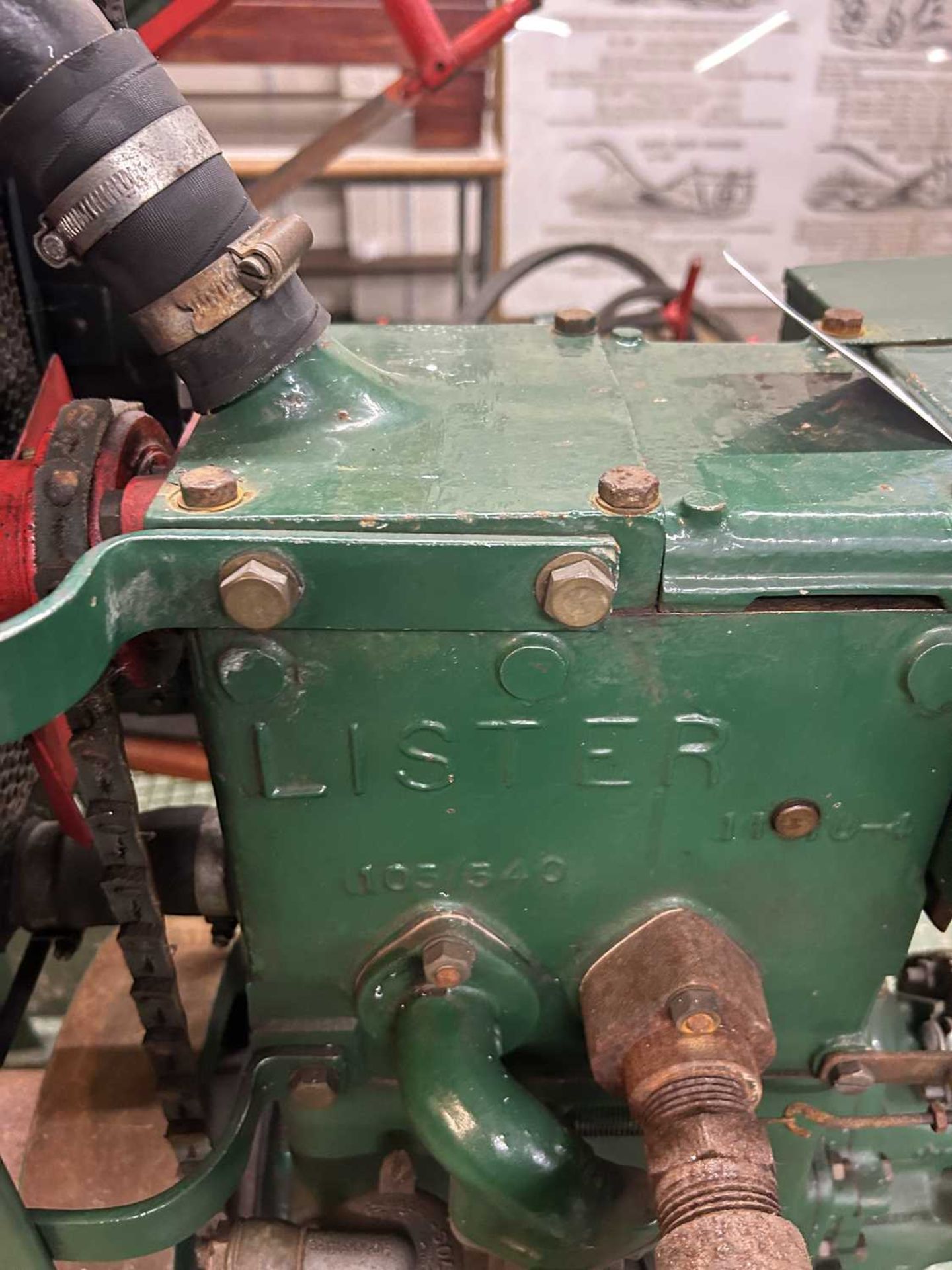Lister 105/540 stationary engine on two-handled trolley - Image 4 of 4