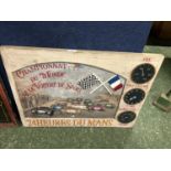 Reproduction wall decoration board for the Le Mans 24hour motor race, 75cm wide