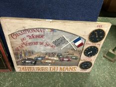 Reproduction wall decoration board for the Le Mans 24hour motor race, 75cm wide