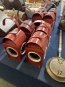 Three vintage Claringtons warning lamps and one other (4)