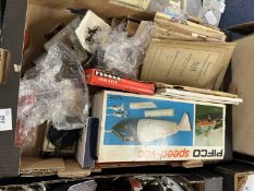 Box of mixed items to include a Pifco Speed Vac, various instruction papers from The International