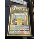 Vintage advertising colour chart for Fastolite Dry Distemper
