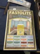 Vintage advertising colour chart for Fastolite Dry Distemper
