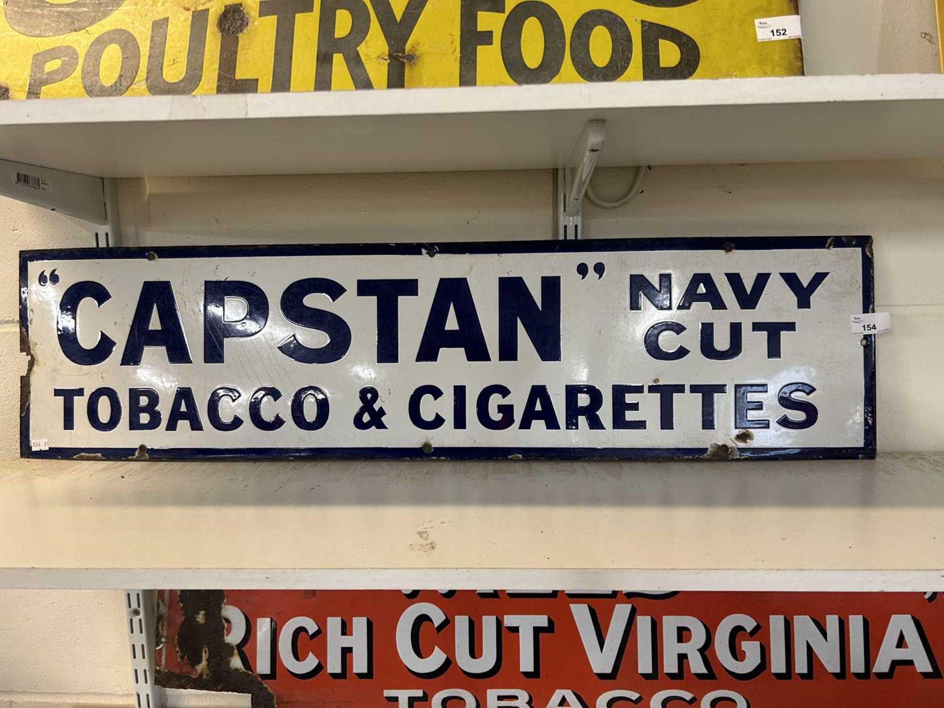 Enamel sign 'Capstan Navy Cut Tobacco and Cigarettes'