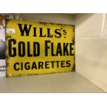 Small enamel sign 'Wills Gold Flake Cigarettes'