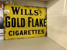 Small enamel sign 'Wills Gold Flake Cigarettes'