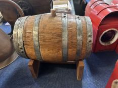 Small metal bound spirit barrel