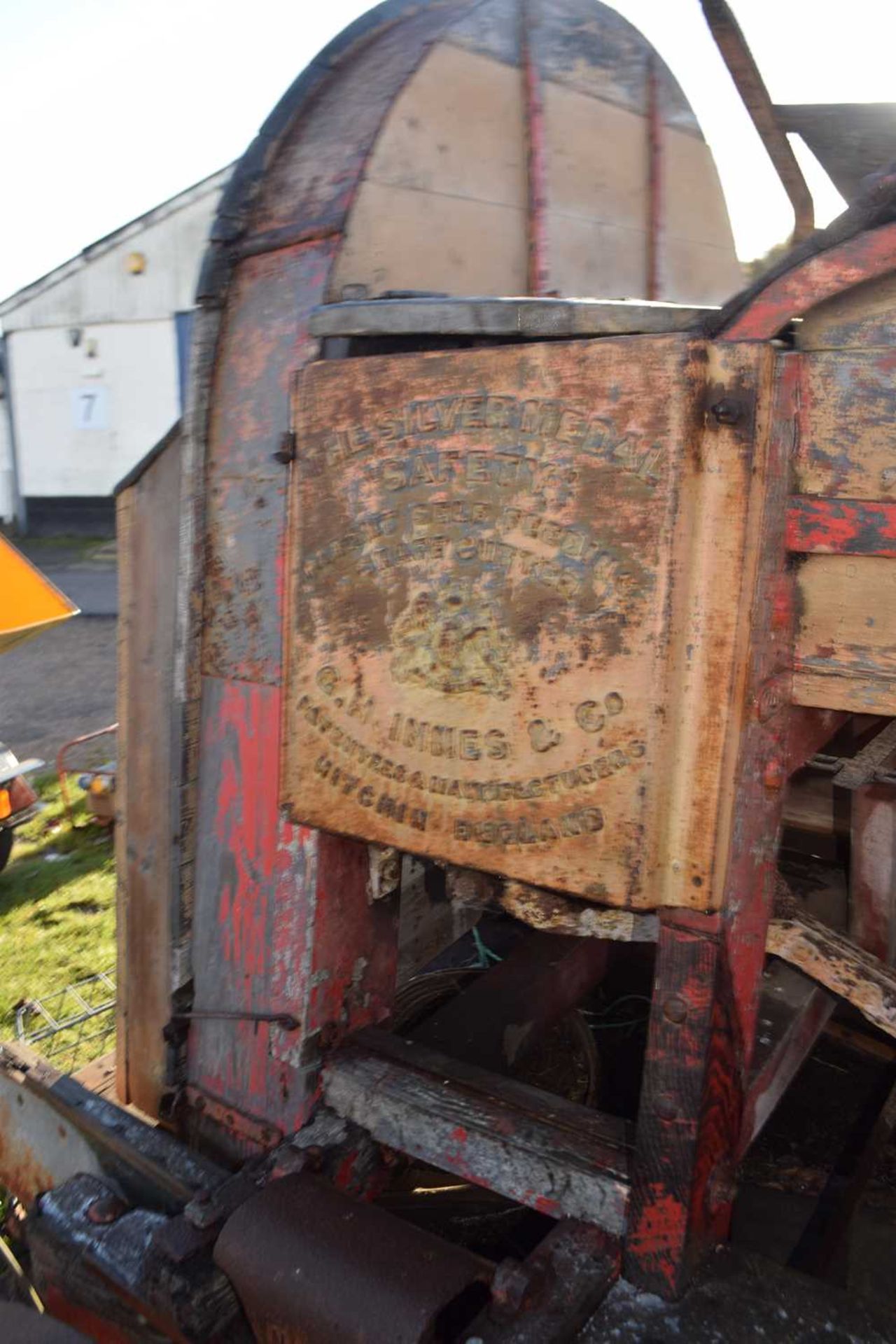 "The Silver Medal Safety Patent Self Feeding Chaff Cutter" by G H Innes & Co in barn found - Image 3 of 3