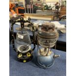 Vintage Tilley type lamp together with a Power oil lamp
