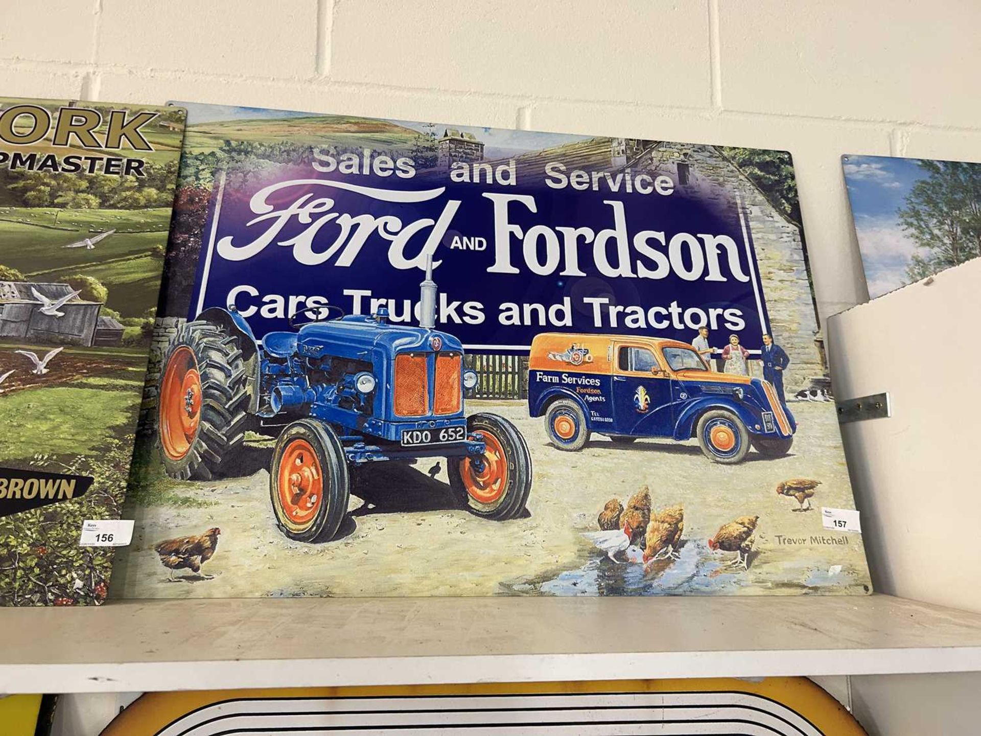 Reproduction Ford and Fordson Cars, Trucks and Tractors thin metal sign