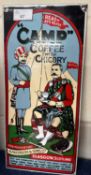 A reproduction Camp Coffee with Chicory enamel sign, 36cm high