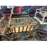 Four wheel hand cart, 90cm long excluding handle