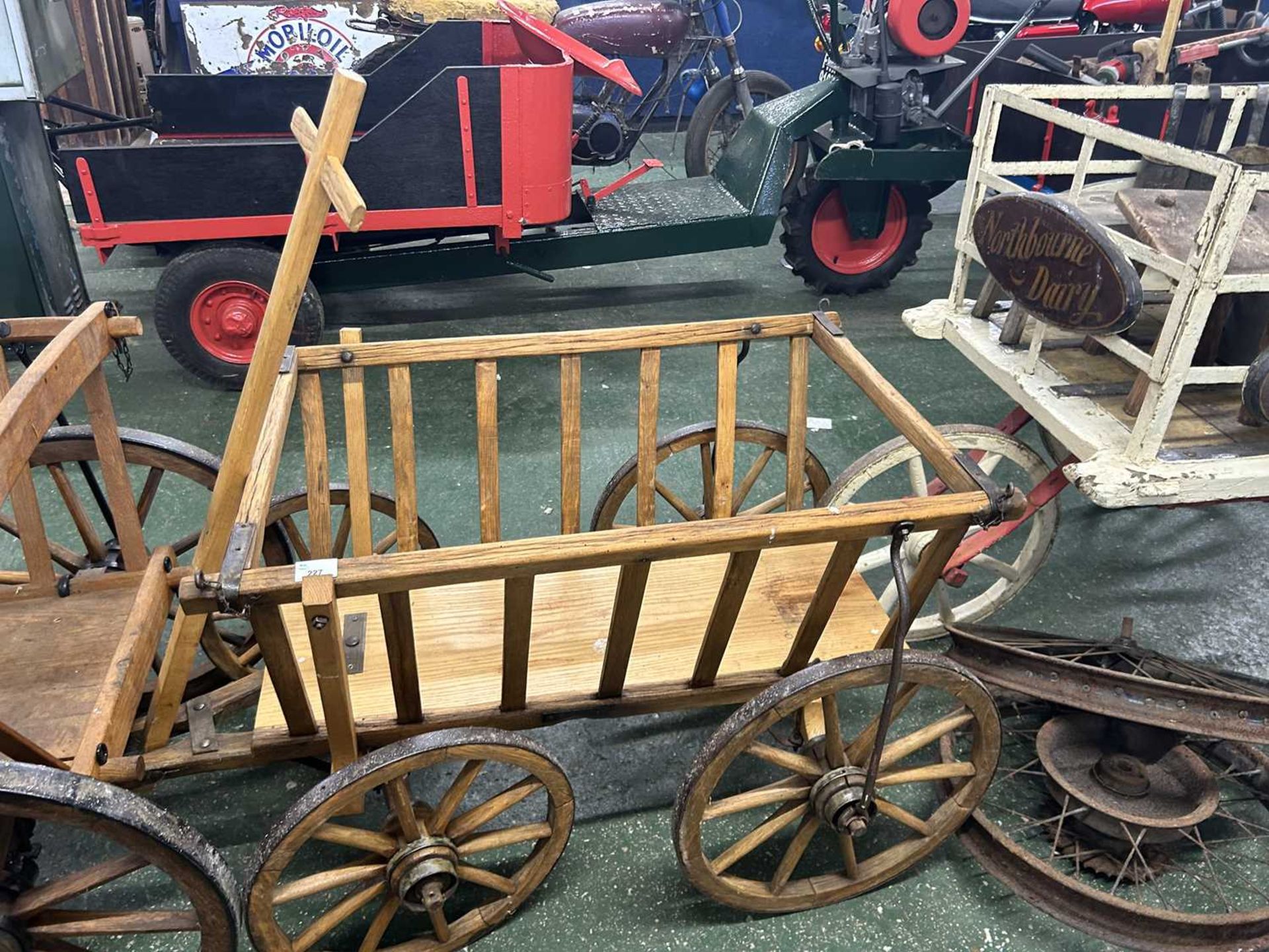Four wheel hand cart, 90cm long excluding handle