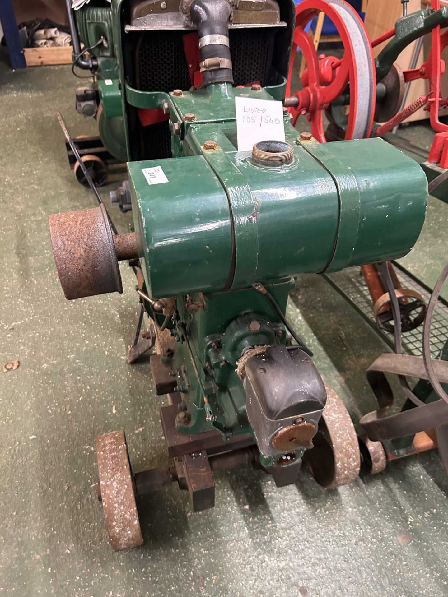 Lister 105/540 stationary engine on two-handled trolley - Image 3 of 4