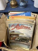 Box various mixed car and auto sport magazines