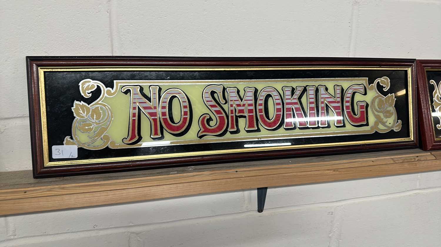 Two mirrored pub signs "No Smoking" and "Private", both framed - Image 2 of 4