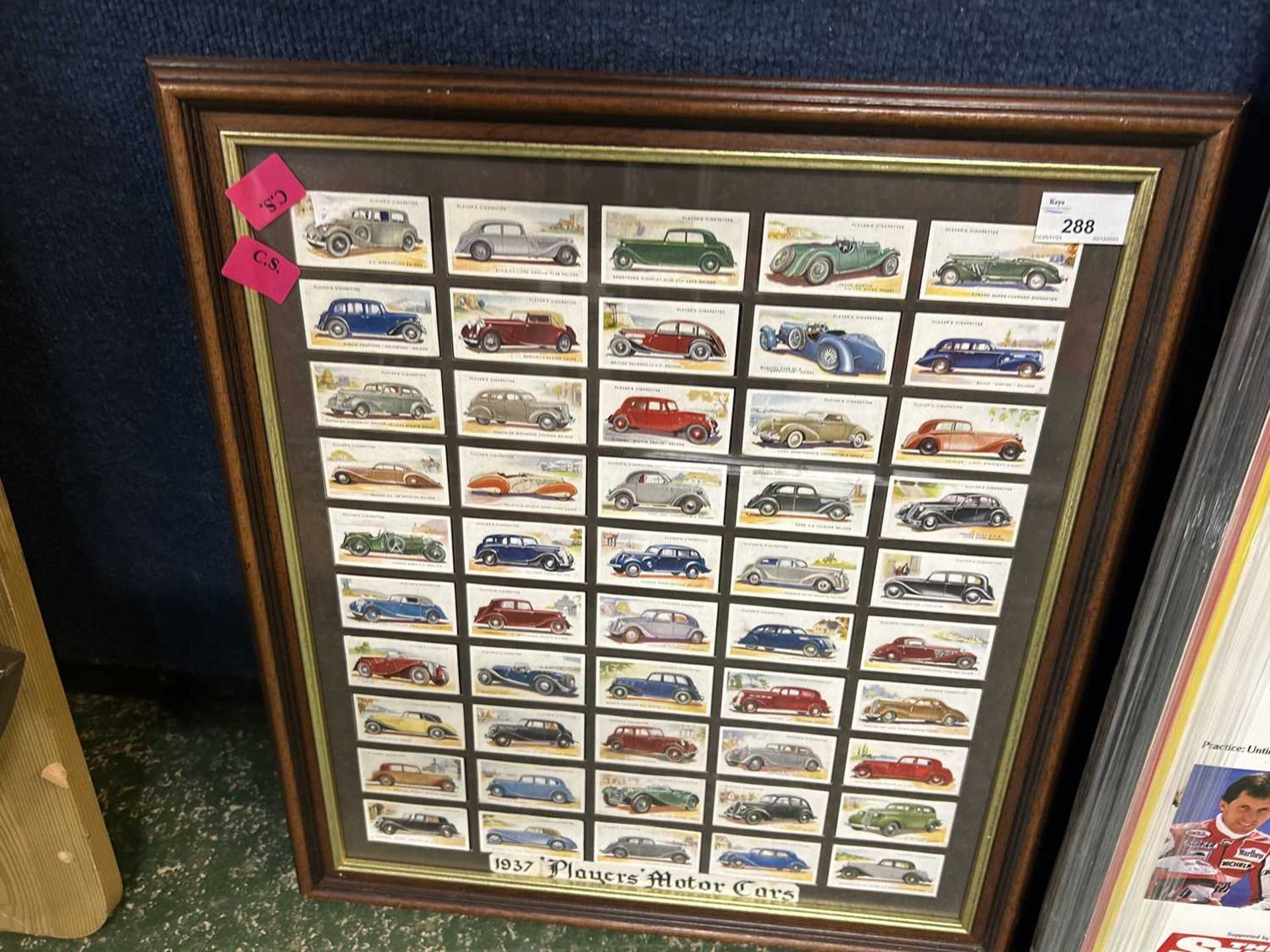 Players Cigarettes Motor Cars set, framed