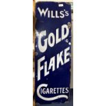 An Enamel sign, Wills Gold Flake Cigarettes, 30 x 90cm