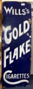 An Enamel sign, Wills Gold Flake Cigarettes, 30 x 90cm