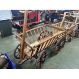 Four wheel hand cart, 107cm long excluding handle