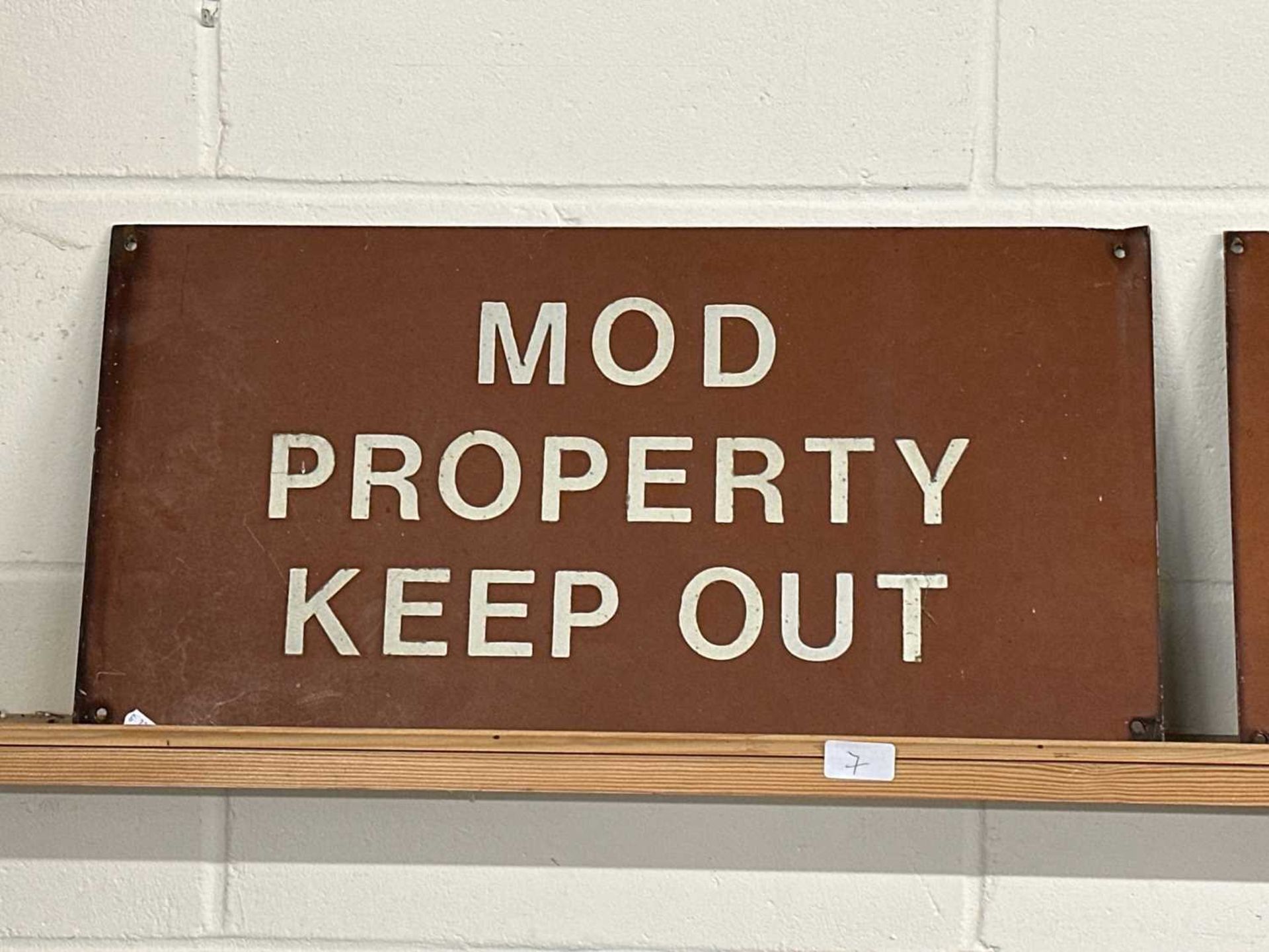 Metal ex Ministry of Defence sign "MOD Property - Keep Out"