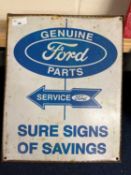 Sheet metal sign Genuine Ford Parts, 38cm high