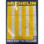 A modern sheet metal Michelin Check Your Tyre Pressure Gauge Chart, 63 x 86cm