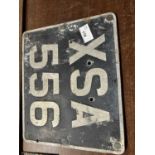 Aluminium number plate XSA 566
