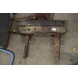 Vintage iron and wood vice