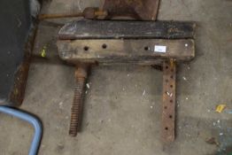 Vintage iron and wood vice
