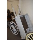 Single axle cart stamped '2' to front, white painted body