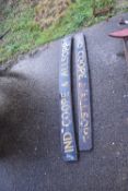 Two painted wooden signs marked "Ind Coppe & Allsopp"