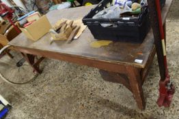 Low pine framed workshop table
